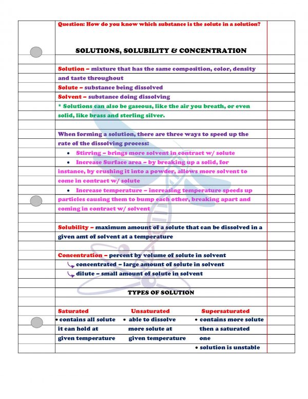 2417694 Page 3 600x776 - Solutions, Acids and Bases: Physical Science Notes, PowerPoint & Test ~ EDITABLE