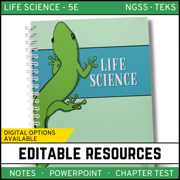 Editable Resource LS Cover 600x600 - Life Science Curriculum - Notes, PowerPoint, and Chapter Tests ~ EDITABLE Bundle