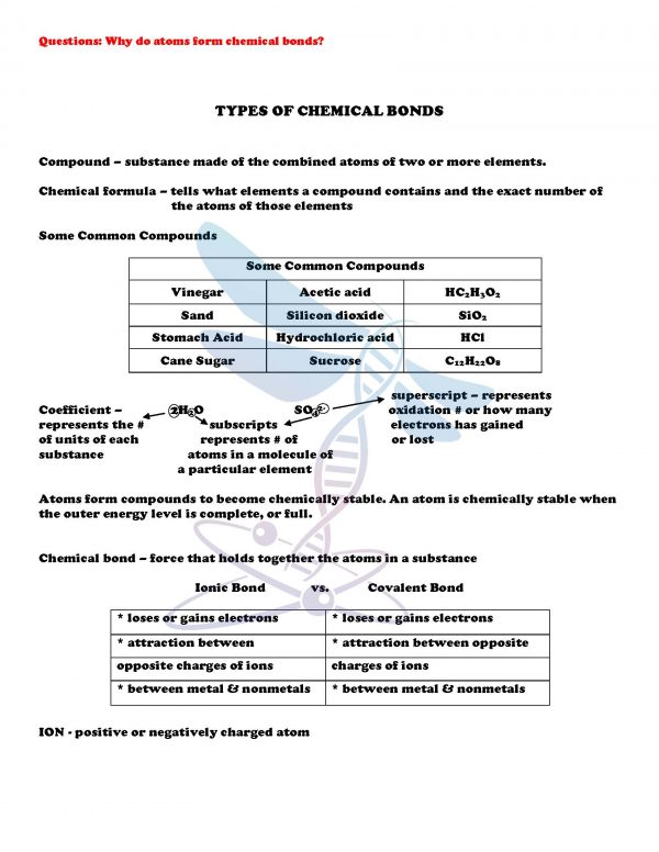 demoChemicalBondsandEquationsPSNotesPowerPointTestEDITABLE2417345 Page 4 600x776 - Chemical Bonds and Equations: PS Notes, PowerPoint & Test ~ EDITABLE